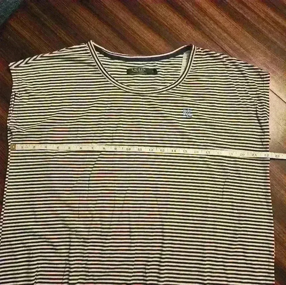 LAUREN Ralph Lauren Blue White Striped Sleeveless Round Neck Tunic NWOT Size XL - Picture 8 of 10